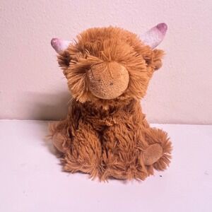 Living Nature Smols Highland Cow Plush Ginger Brown Shaggy Small Stuffed Animal